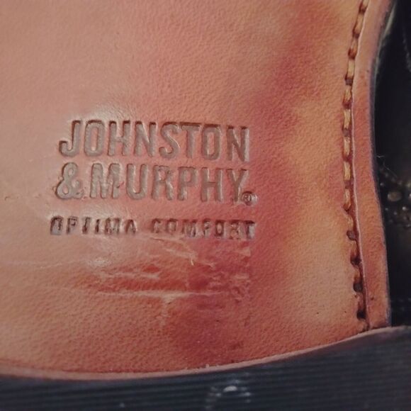 Johnston and Murphy Men\'s Black Lace Up Oxfords Size 9.5 Wingtips main image 4
